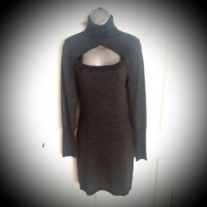 Sexy stretchy cut out blingy turtleneck dress